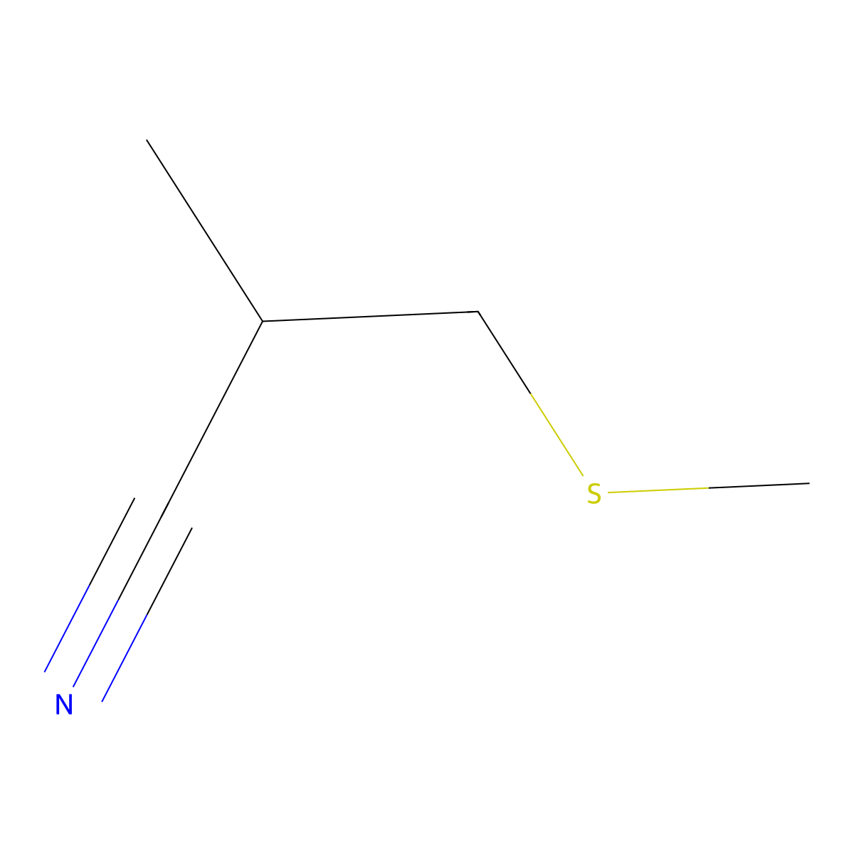 2-Methyl-3-(methylthio)propanenitrile molecular structure, CAS 1183030-38-7