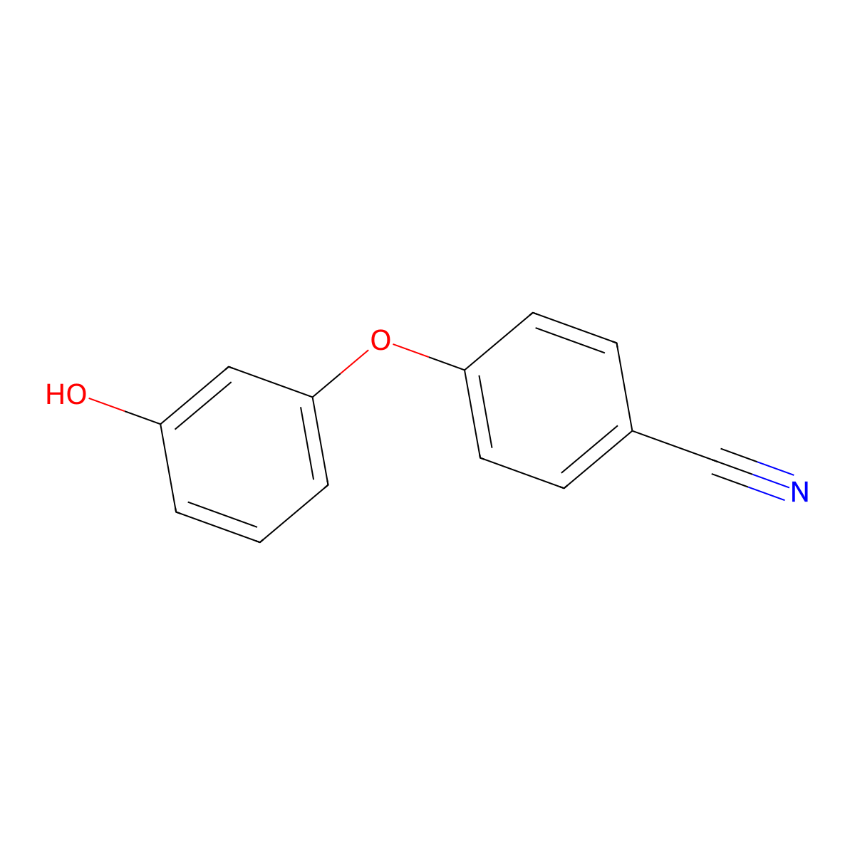 4-(3-Hydroxyphenoxy)benzonitrile molecular structure, CAS 1183032-44-1
