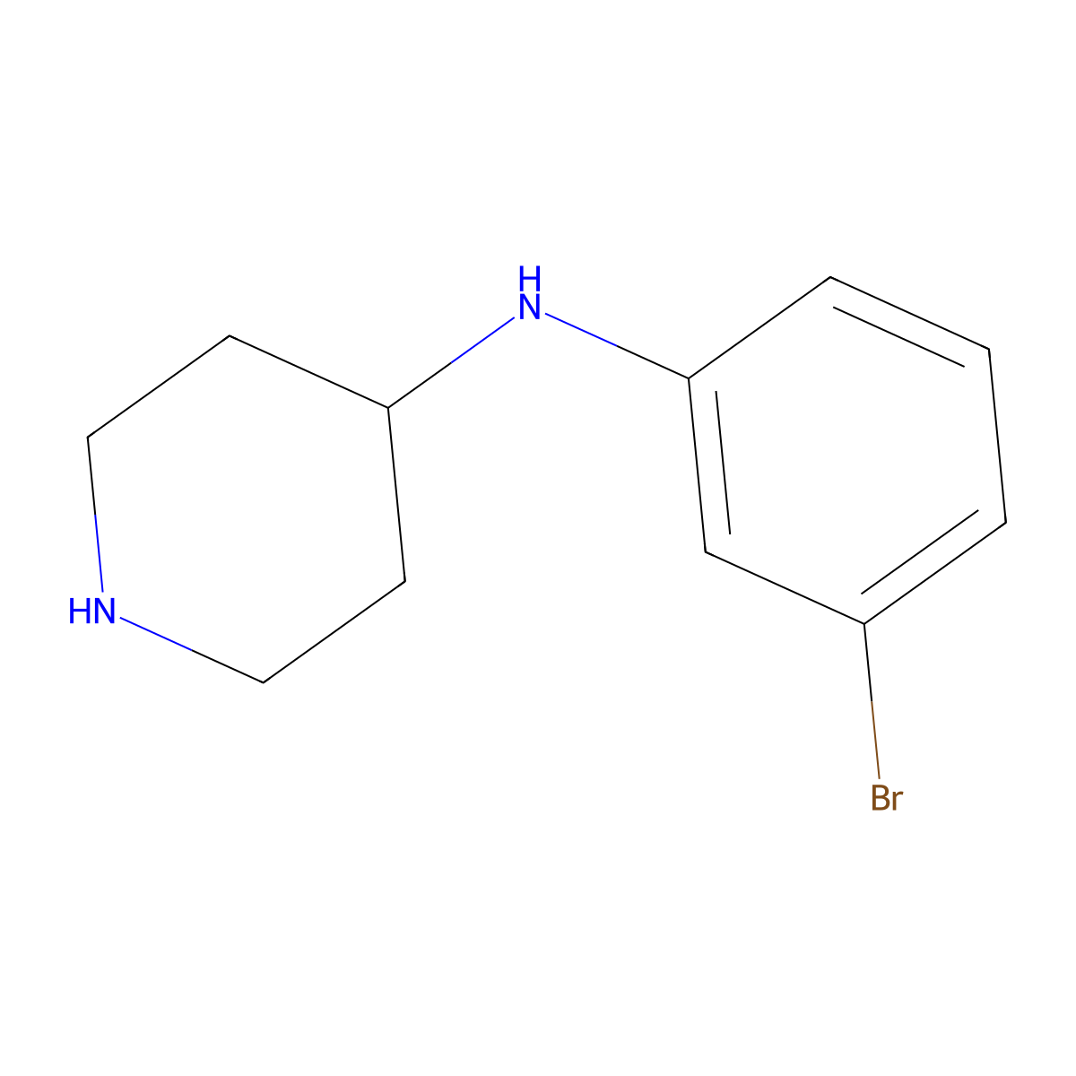 N-(3-bromophenyl)piperidin-4-amine molecular structure, CAS 1183034-41-4