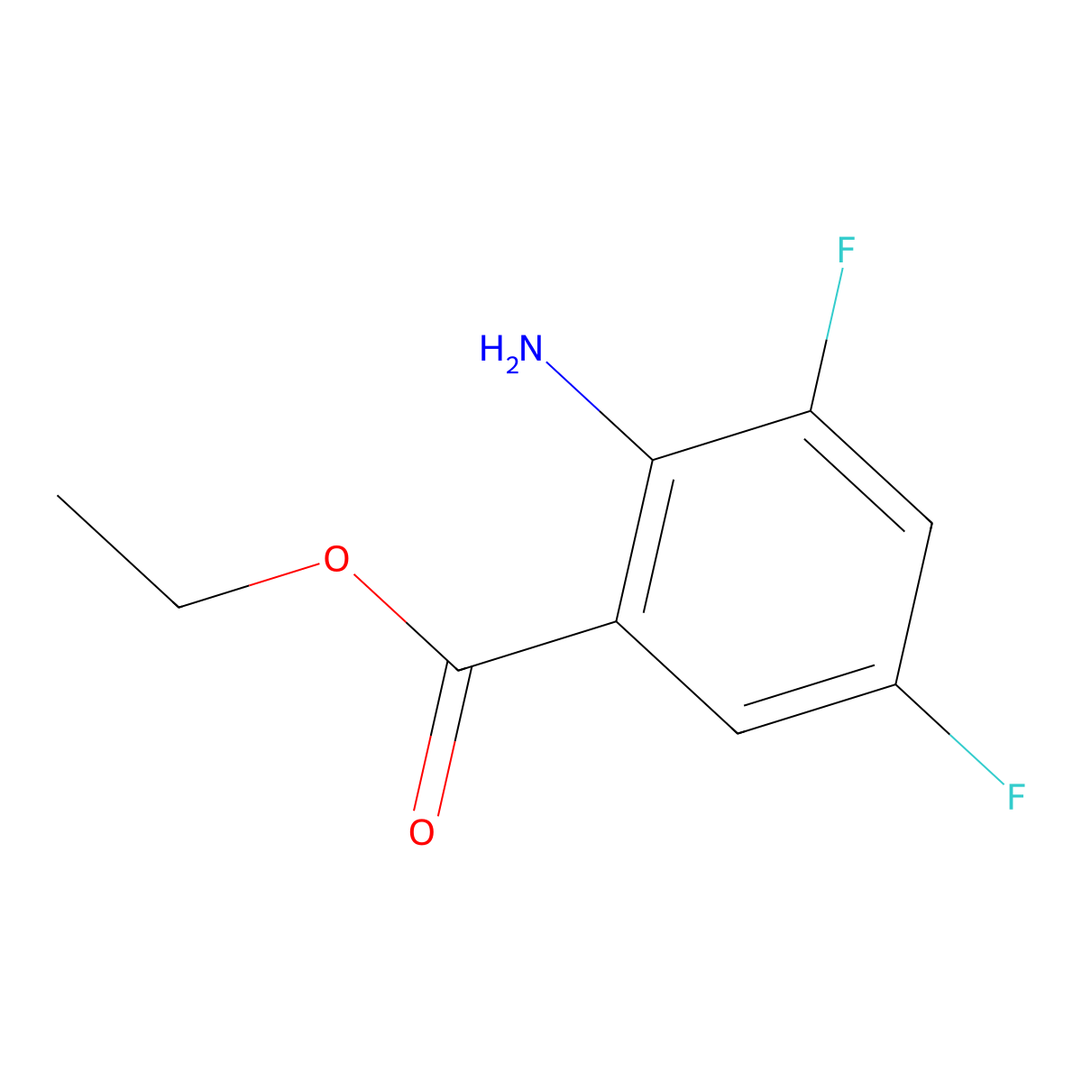 Ethyl 2-amino-3,5-difluorobenzoate molecular structure, CAS 1183035-80-4