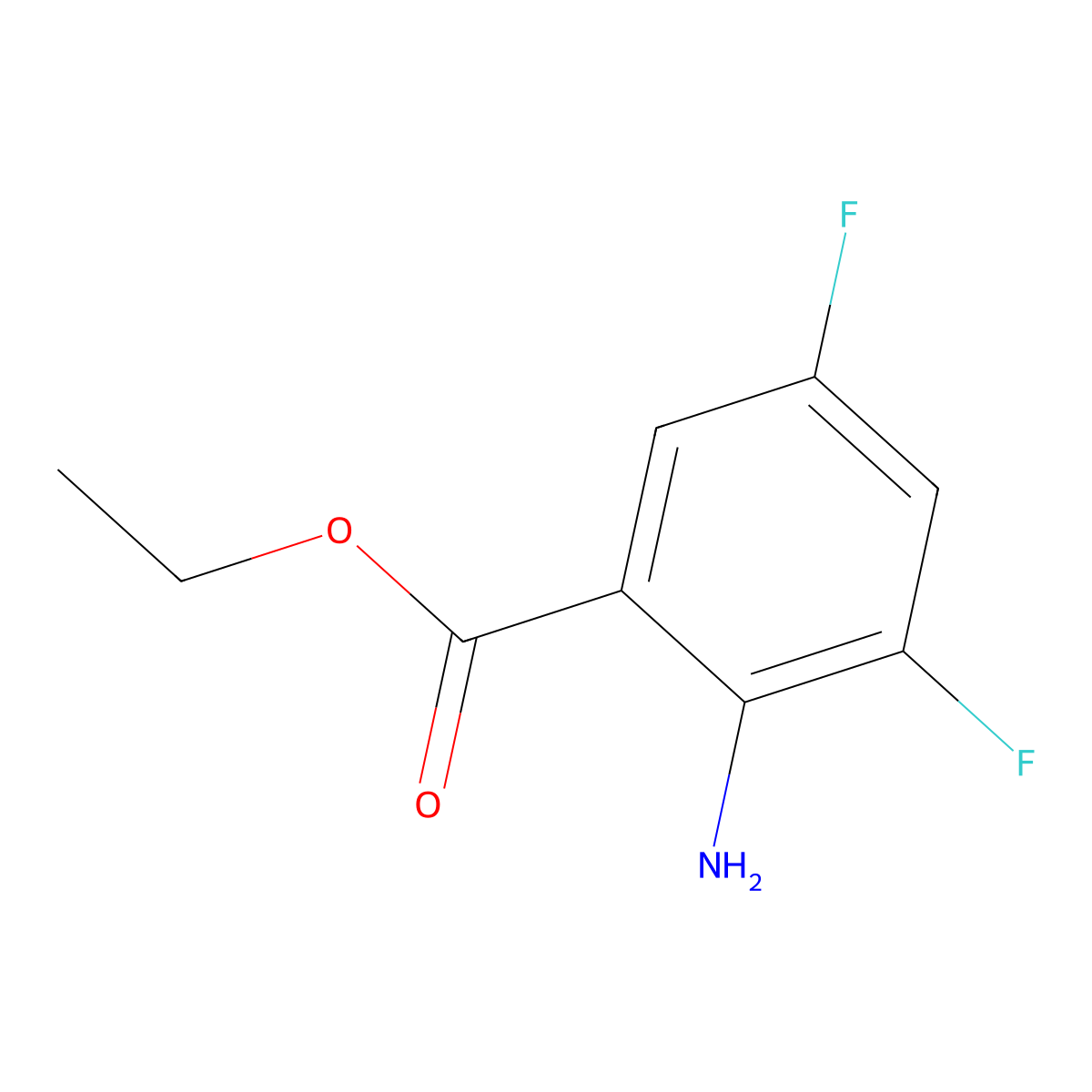 Ethyl 2-amino-3,5-difluorobenzoate molecular structure, CAS 1183035-80-4