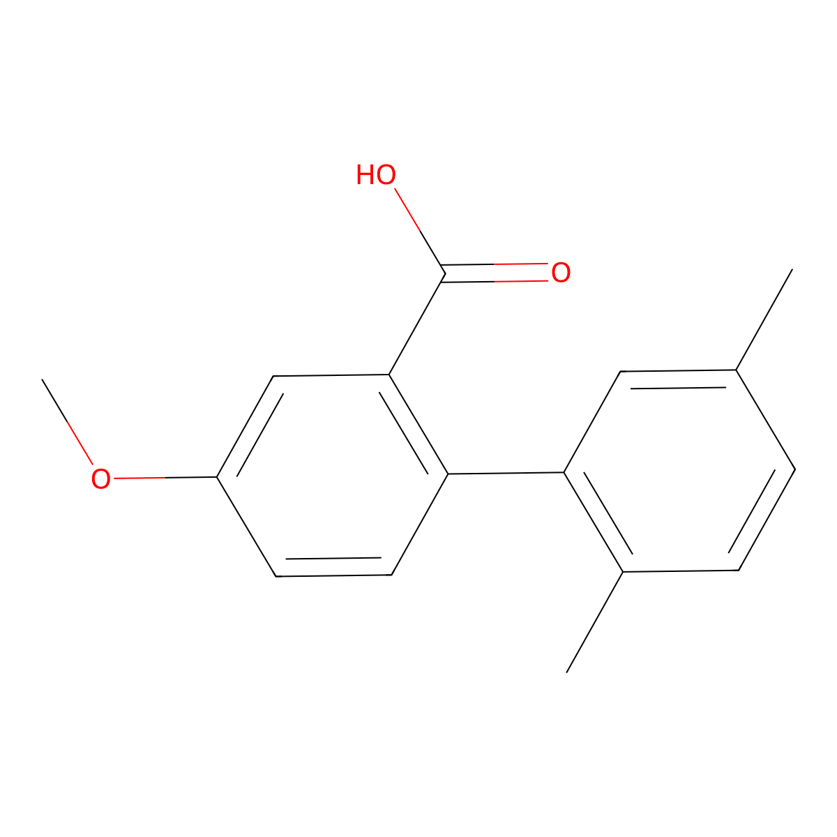 2-(2,5-Dimethylphenyl)-5-methoxybenzoic acid molecular structure, CAS 1183037-28-6