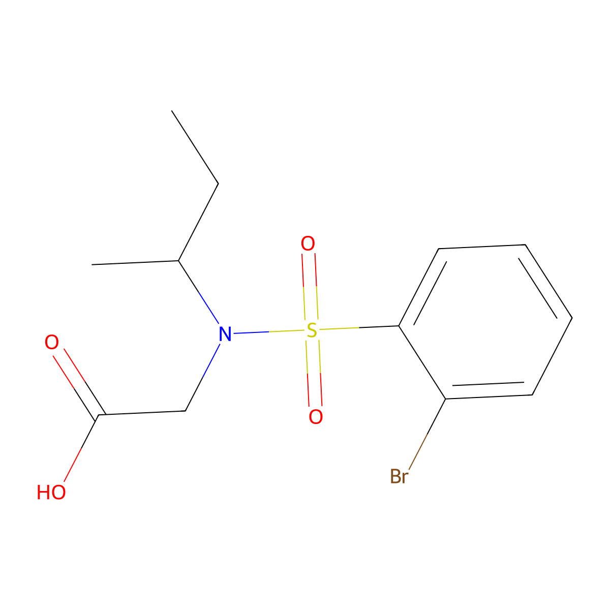 2-[N-(butan-2-yl)2-bromobenzenesulfonamido]acetic acid molecular structure, CAS 1183039-02-2