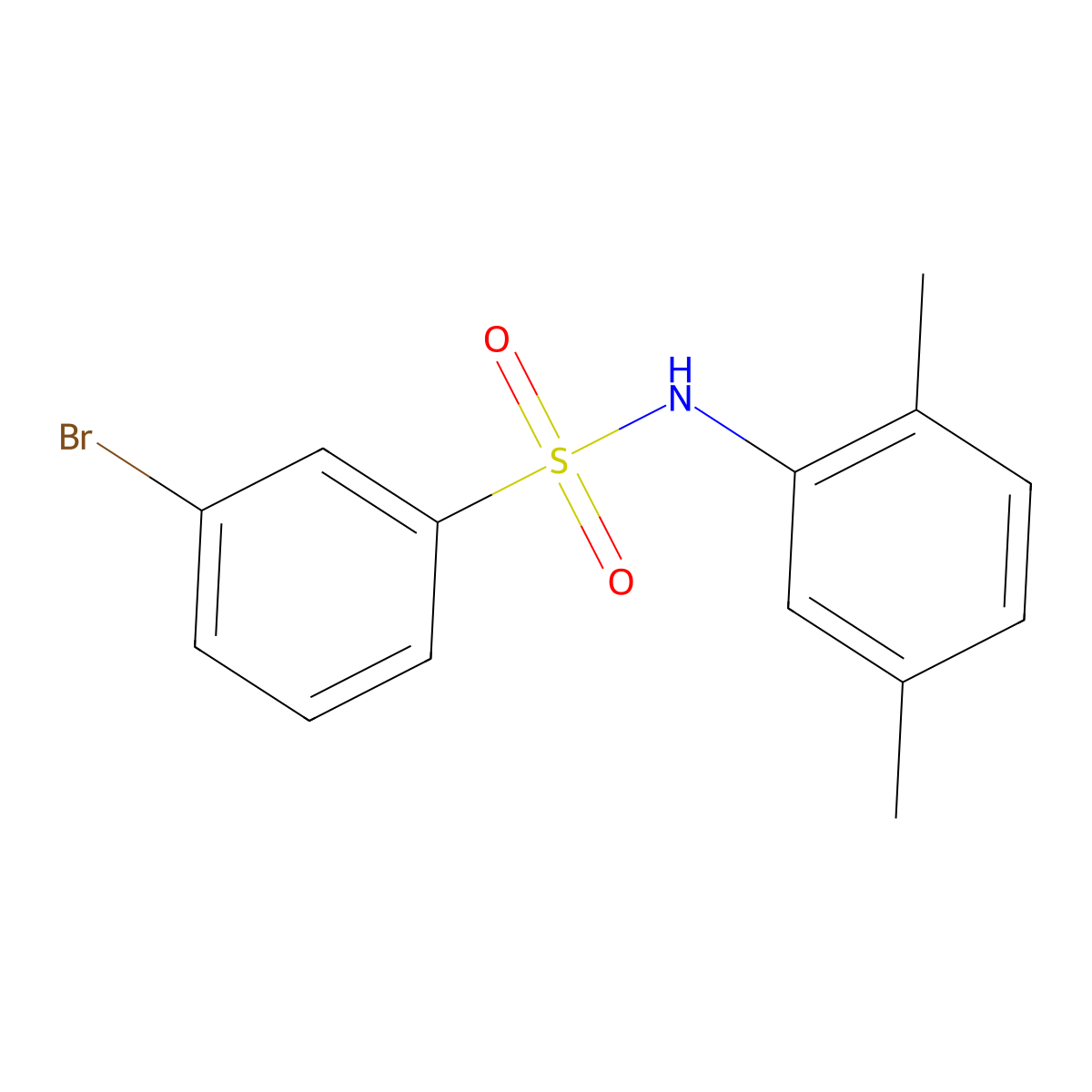 3-bromo-N-(2,5-dimethylphenyl)benzenesulfonamide molecular structure, CAS 1183039-38-4