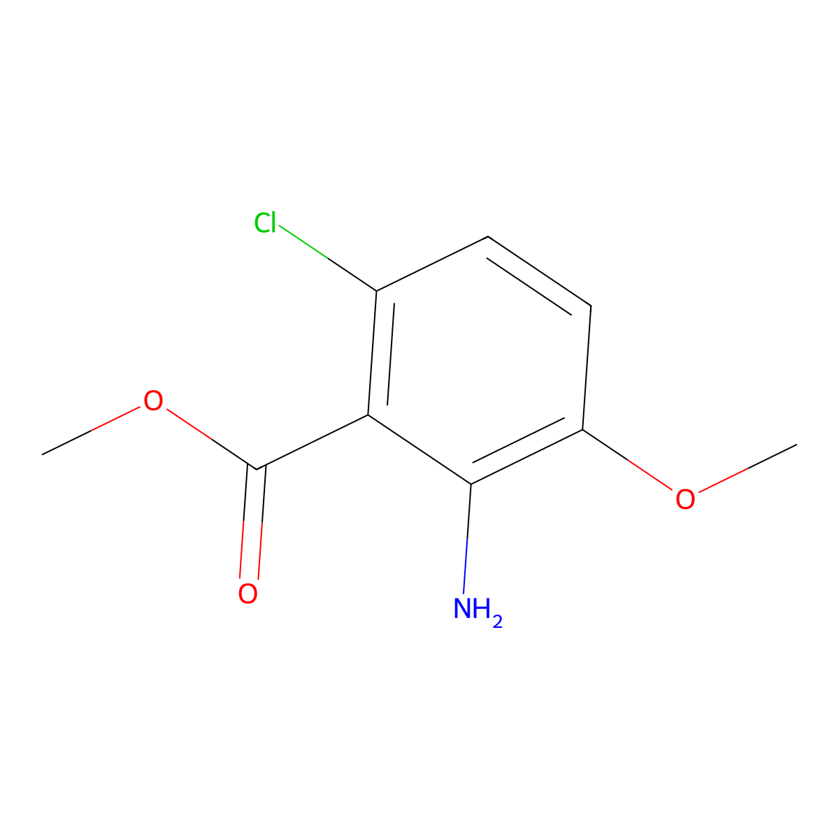 Methyl 2-amino-6-chloro-3-methoxybenzoate molecular structure, CAS 1183040-46-1