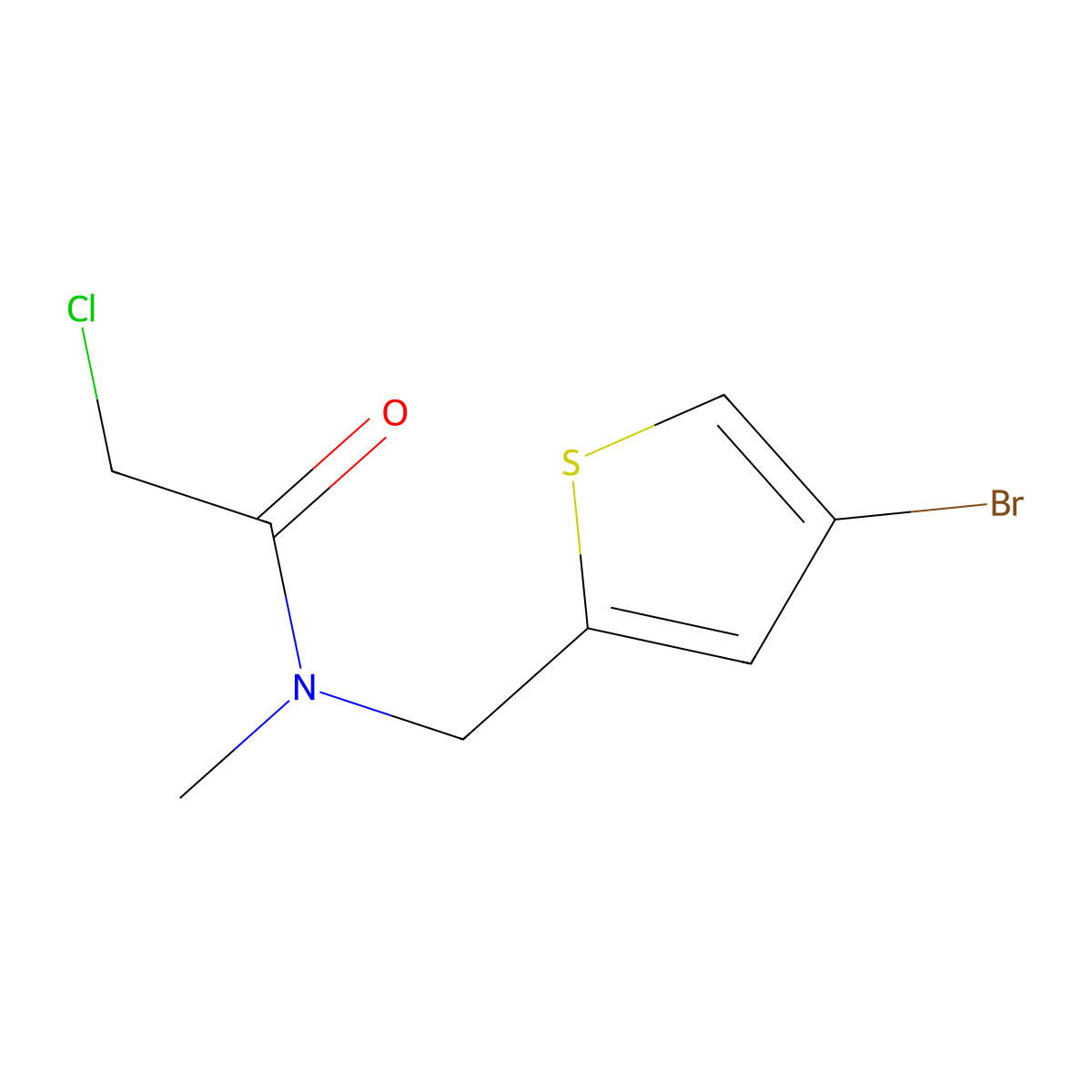 N-((4-bromothiophen-2-yl)methyl)-2-chloro-N-methylacetamide molecular structure, CAS 1183046-17-4