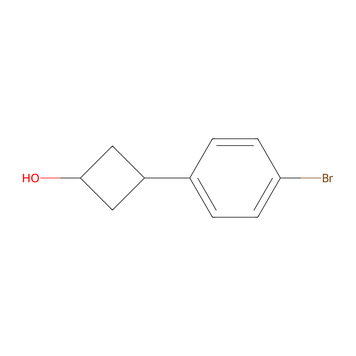 Rac-(1s,3s)-3-(4-bromophenyl)cyclobutan-1-ol molecular structure, CAS 1183047-51-9