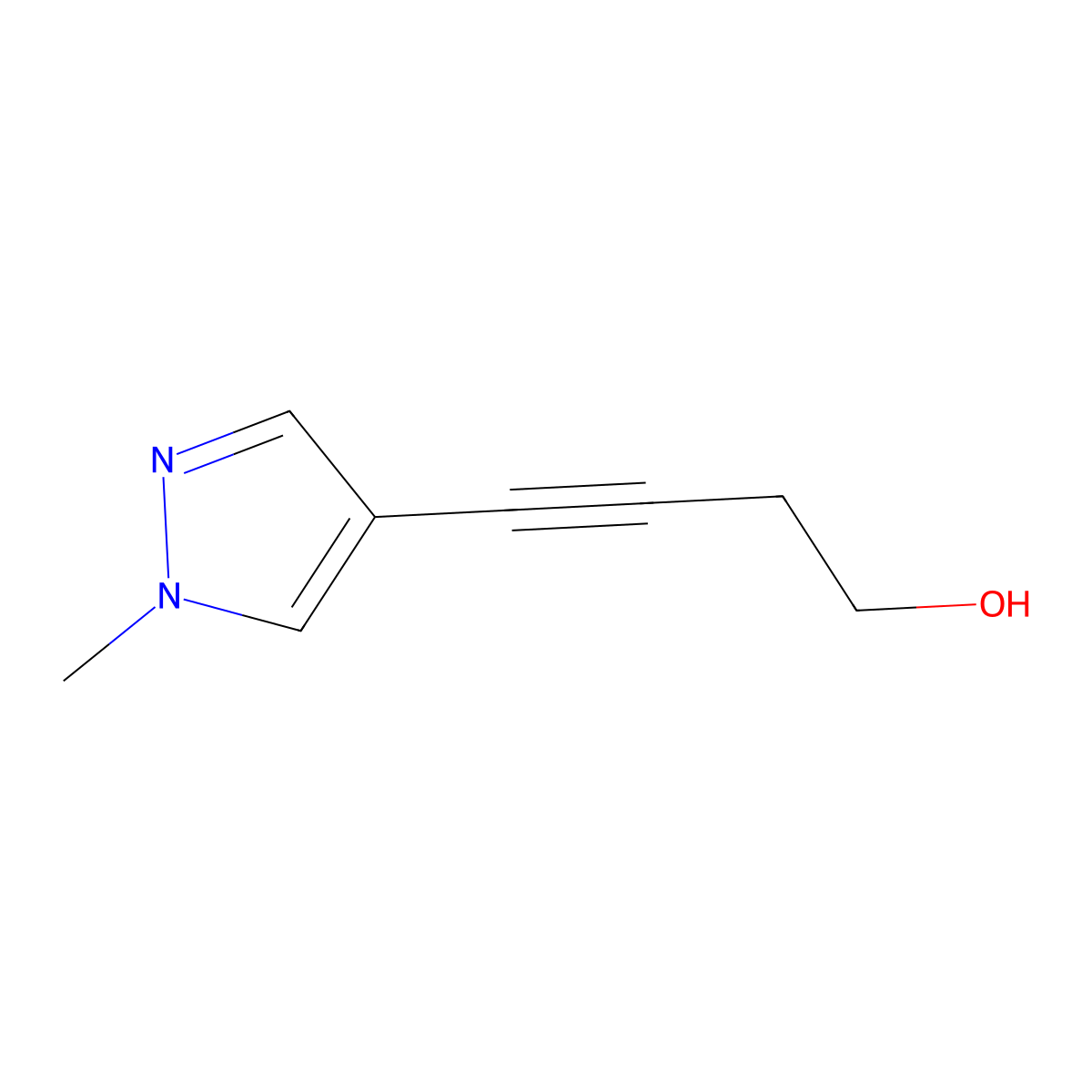 4-(1-methyl-1H-pyrazol-4-yl)but-3-yn-1-ol molecular structure, CAS 1183048-31-8