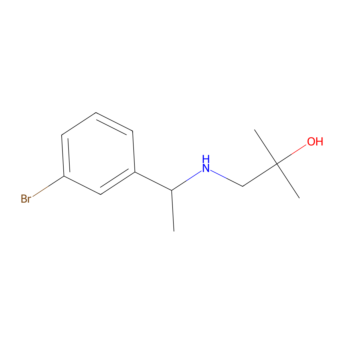 1-{[1-(3-Bromophenyl)ethyl]amino}-2-methylpropan-2-ol molecular structure, CAS 1183050-84-1