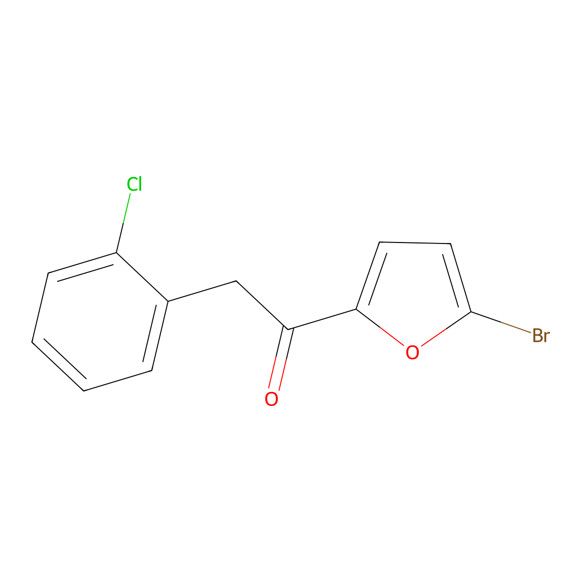 1-(5-Bromofuran-2-yl)-2-(2-chlorophenyl)ethan-1-one molecular structure, CAS 1183050-88-5