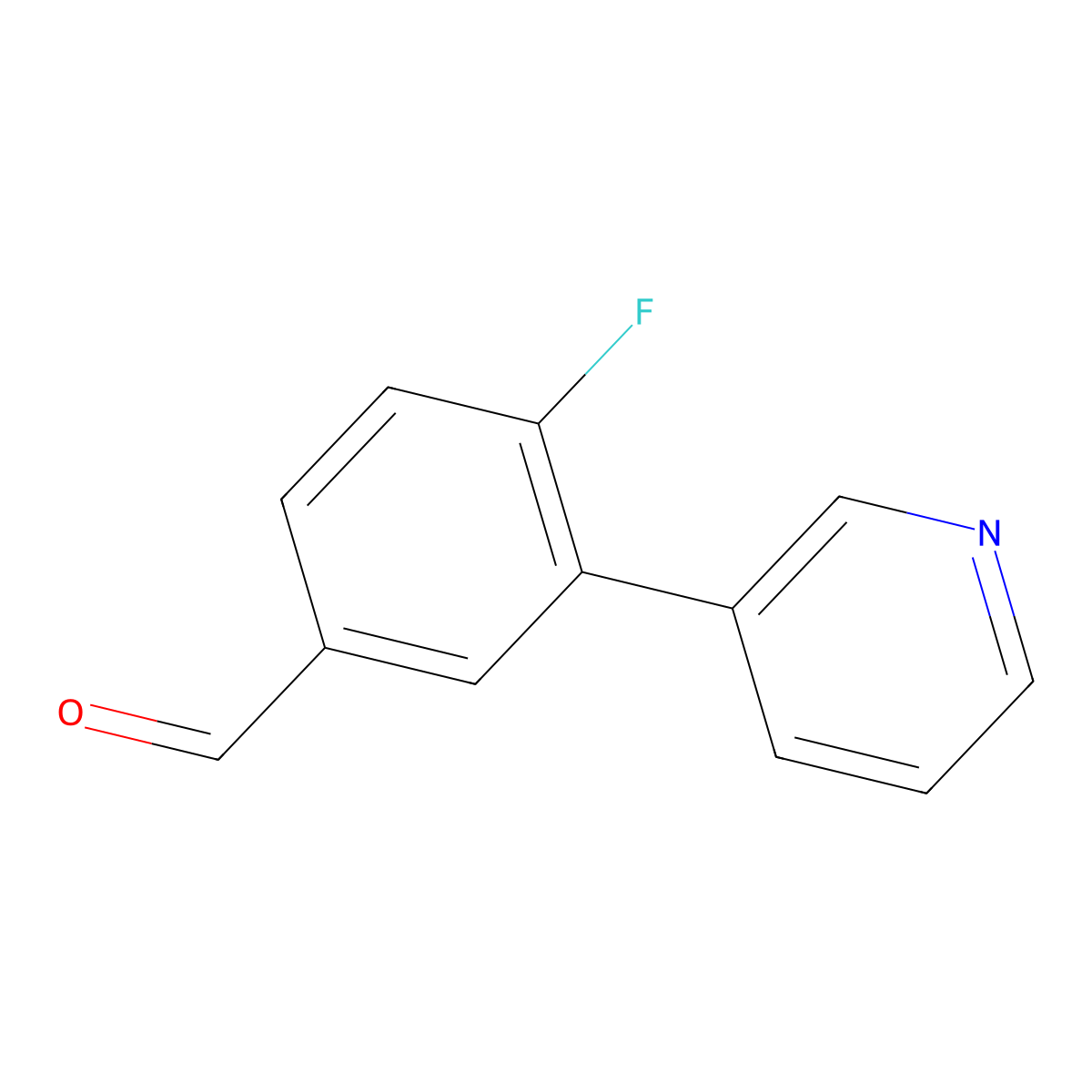 4-Fluoro-3-(pyridin-3-yl)benzaldehyde molecular structure, CAS 1183051-95-7