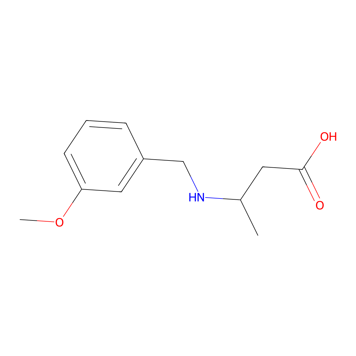 3-{[(3-Methoxyphenyl)methyl]amino}butanoic acid molecular structure, CAS 1183056-15-6