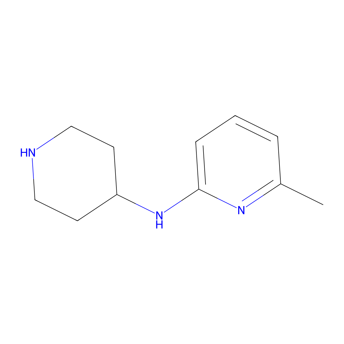 6-methyl-N-(piperidin-4-yl)pyridin-2-amine molecular structure, CAS 1183057-39-7