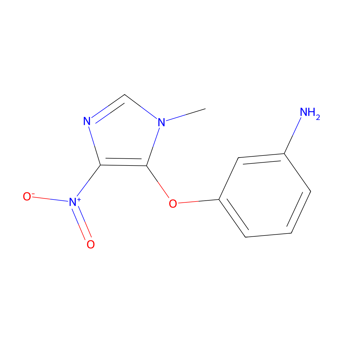 3-[(1-methyl-4-nitro-1H-imidazol-5-yl)oxy]aniline molecular structure, CAS 1183060-20-9