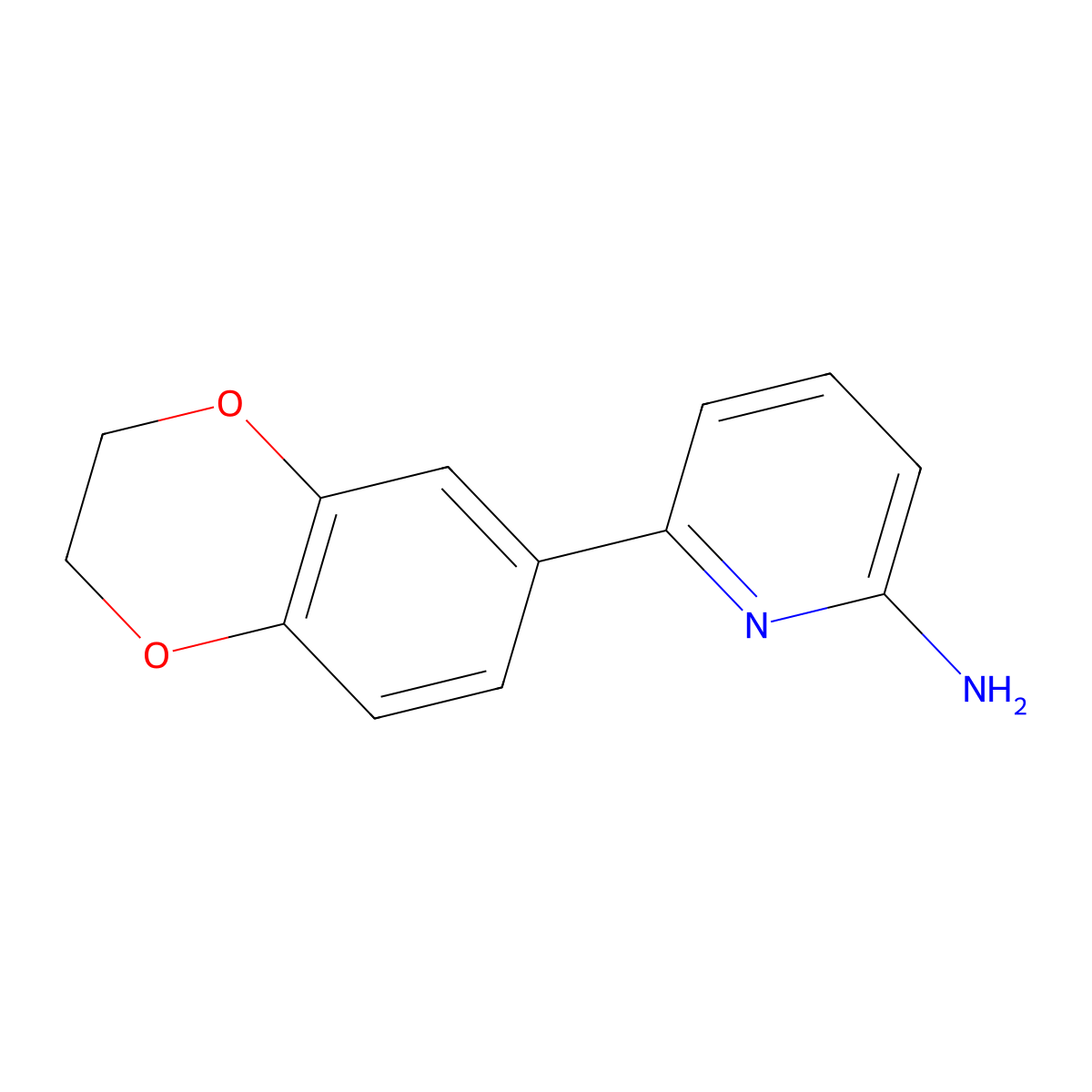 6-(2,3-Dihydro-1,4-benzodioxin-6-yl)pyridin-2-amine molecular structure, CAS 1183060-41-4