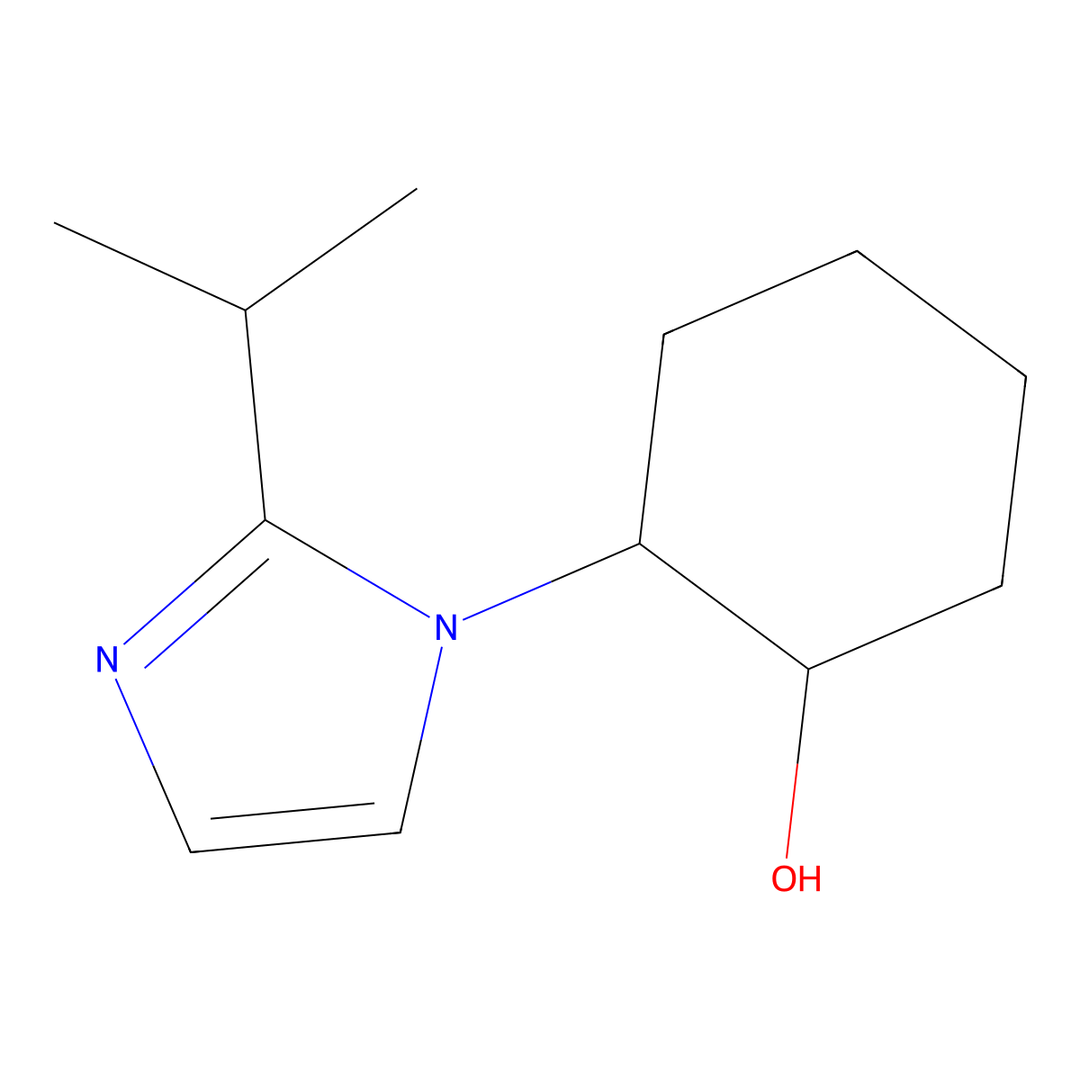 2-[2-(propan-2-yl)-1H-imidazol-1-yl]cyclohexan-1-ol molecular structure, CAS 1183062-66-9