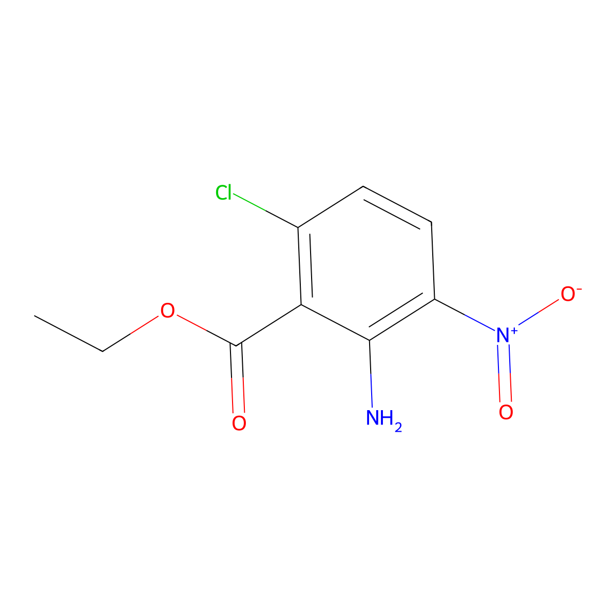 Ethyl 2-amino-6-chloro-3-nitrobenzoate molecular structure, CAS 1183066-76-3