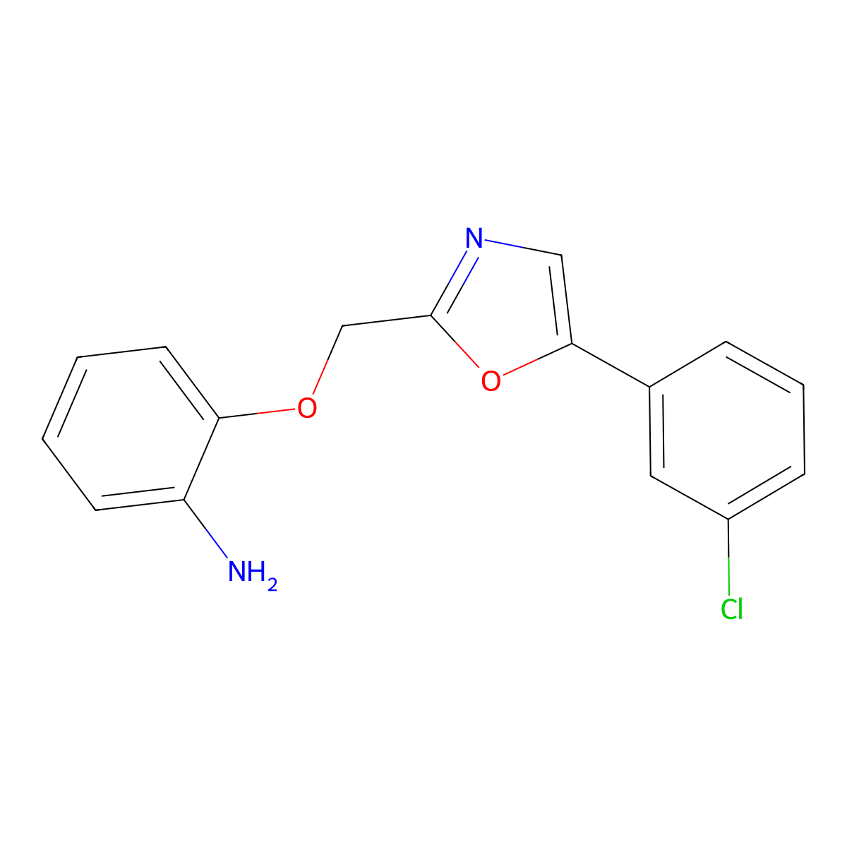 2-{[5-(3-Chlorophenyl)-1,3-oxazol-2-yl]methoxy}aniline molecular structure, CAS 1183067-04-0