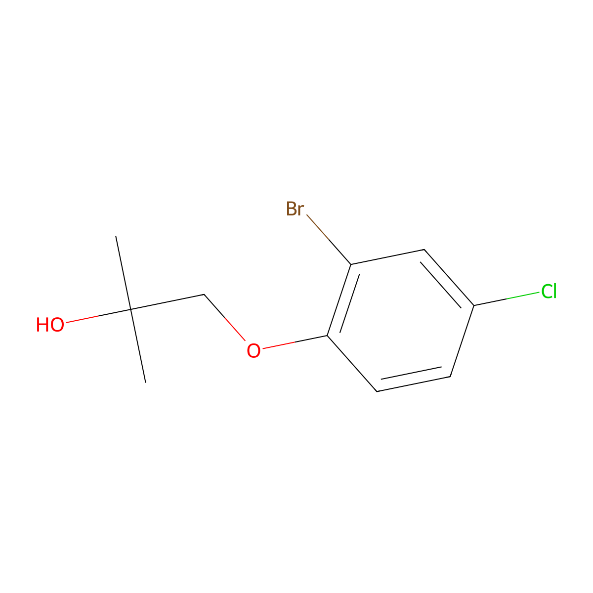 1-(2-Bromo-4-chlorophenoxy)-2-methylpropan-2-ol molecular structure, CAS 1183067-96-0