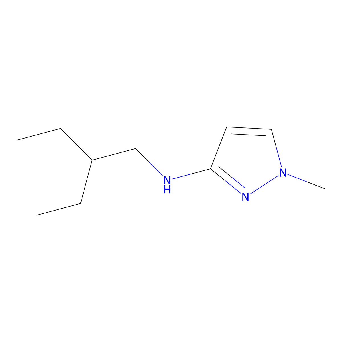 N-(2-Ethylbutyl)-1-methyl-1H-pyrazol-3-amine molecular structure, CAS 1183068-44-1
