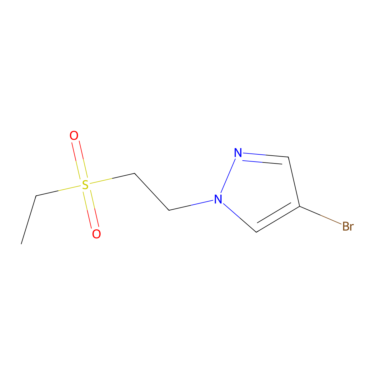 4-bromo-1-[2-(ethanesulfonyl)ethyl]-1H-pyrazole molecular structure, CAS 1183069-91-1