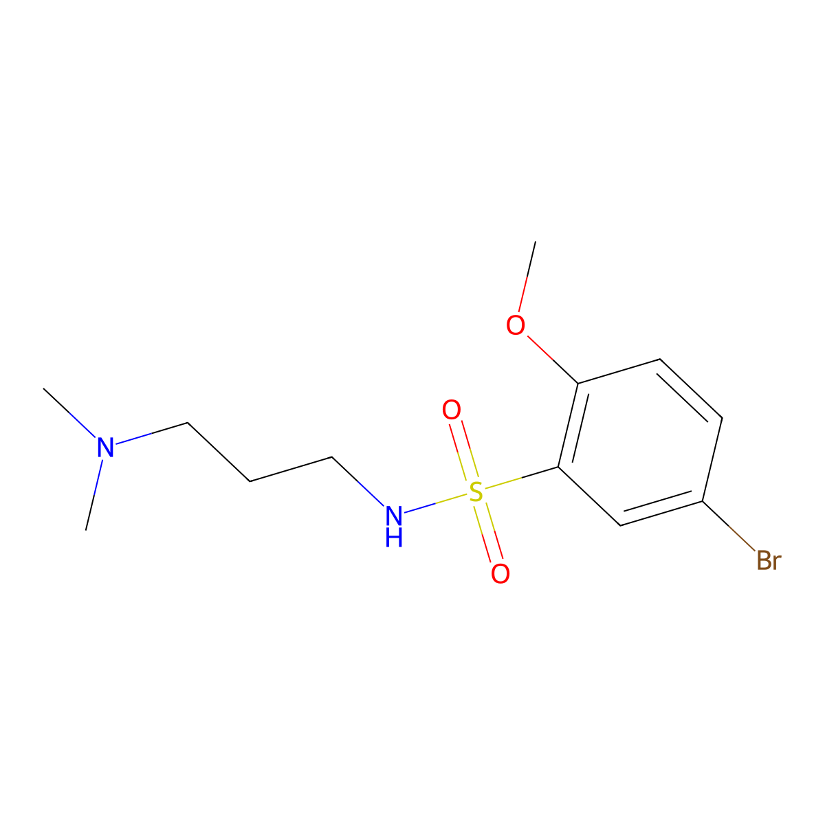 [3-(Dimethylamino)propyl][(5-bromo-2-methoxyphenyl)sulfonyl]amine molecular structure, CAS 1183070-24-7