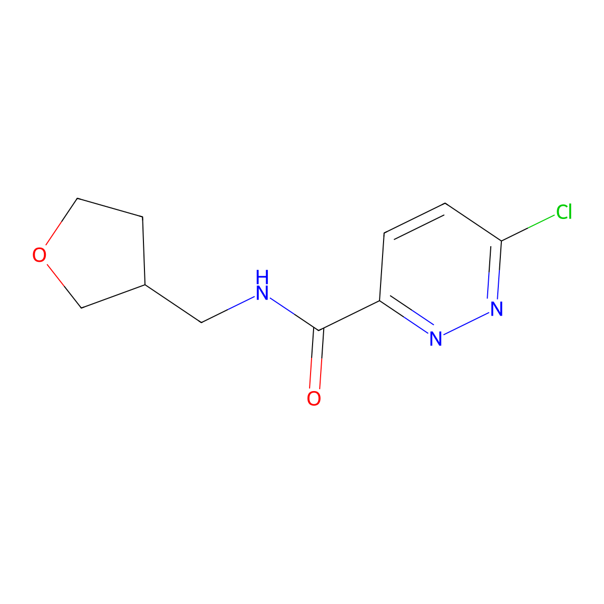 6-chloro-N-(oxolan-3-ylmethyl)pyridazine-3-carboxamide molecular structure, CAS 1183072-80-1