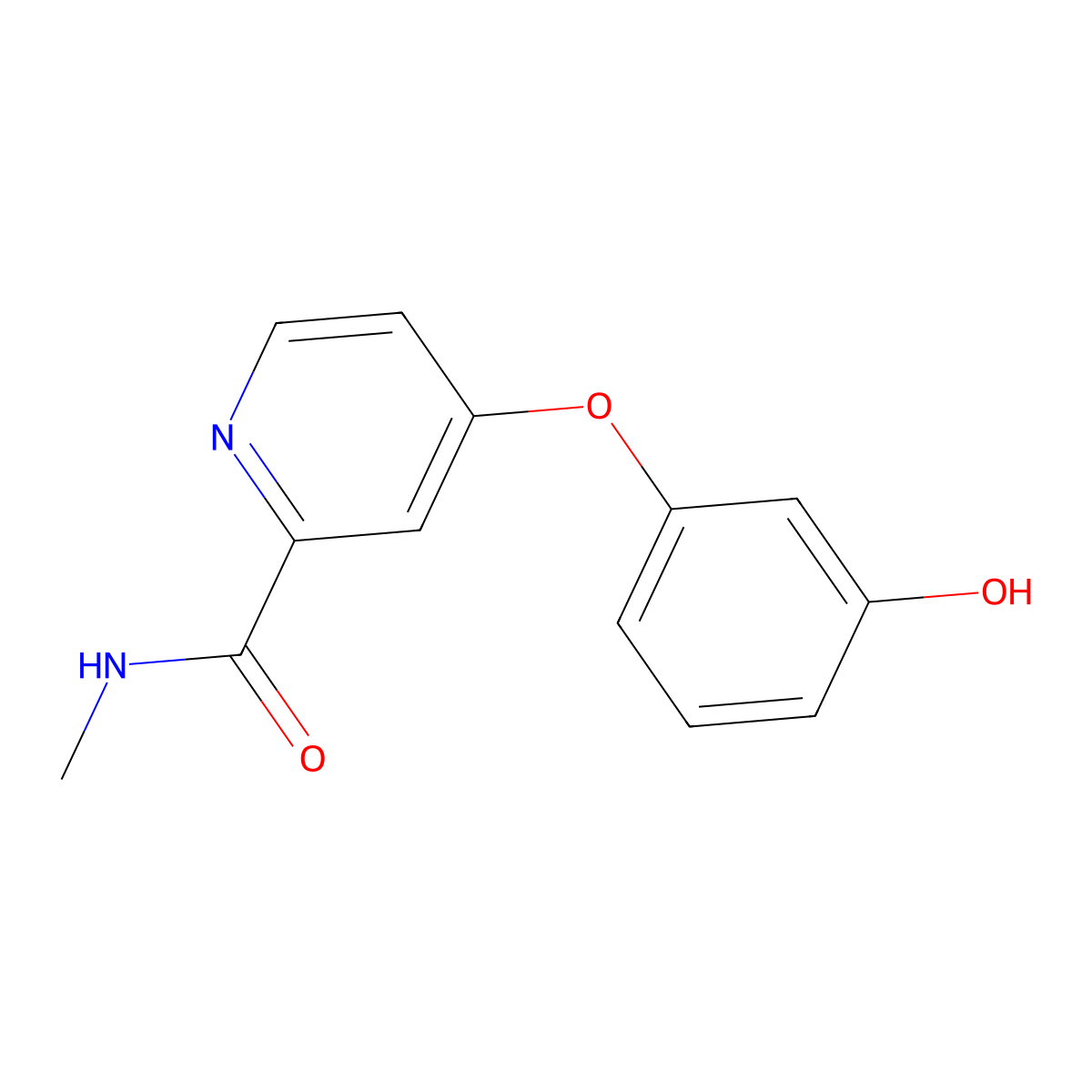 4-(3-hydroxyphenoxy)-N-methylpyridine-2-carboxamide molecular structure, CAS 1183073-05-3