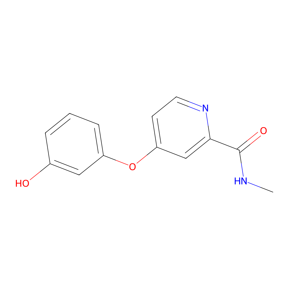 4-(3-hydroxyphenoxy)-N-methylpyridine-2-carboxamide molecular structure, CAS 1183073-05-3