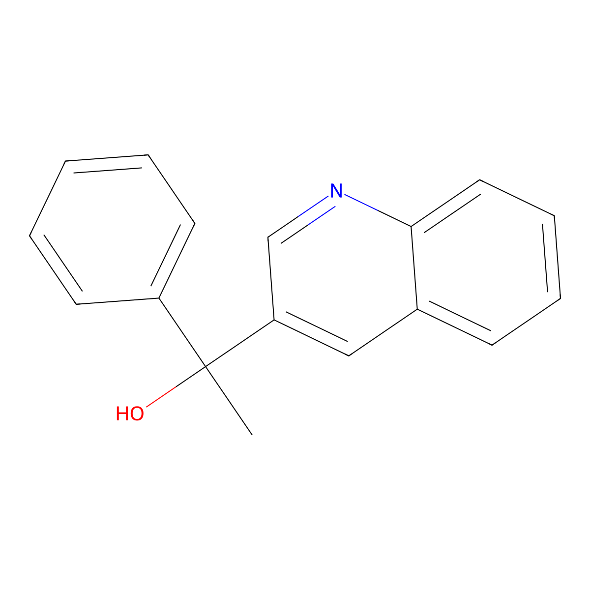 1-Phenyl-1-(3-quinolyl)ethanol molecular structure, CAS 1183075-72-0