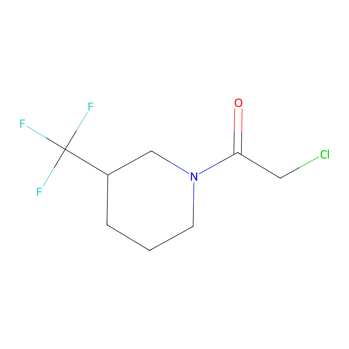 2-Chloro-1-[3-(trifluoromethyl)piperidin-1-yl]ethan-1-one molecular structure, CAS 1183080-15-0