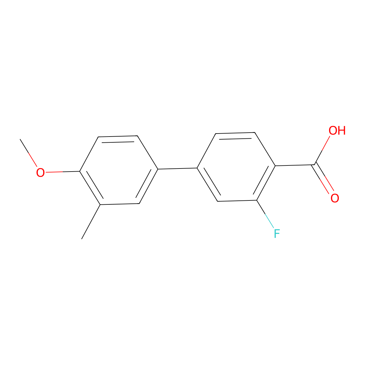 2-Fluoro-4-(4-methoxy-3-methylphenyl)benzoic acid molecular structure, CAS 1183080-90-1