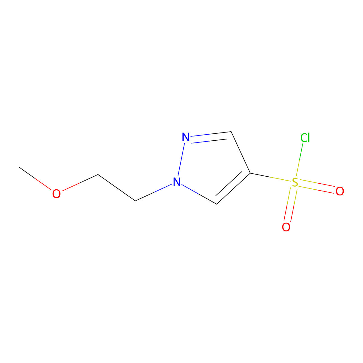 1-(2-methoxyethyl)-1H-pyrazole-4-sulfonyl chloride molecular structure, CAS 1183082-06-5