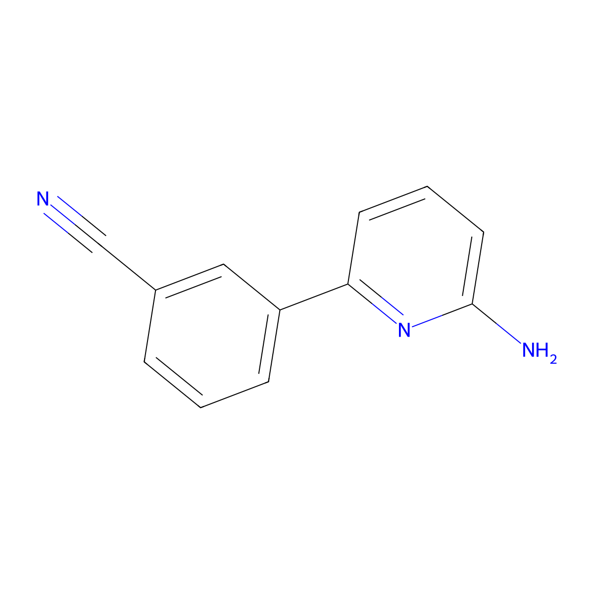 3-(6-Aminopyridin-2-yl)benzonitrile molecular structure, CAS 1183082-28-1