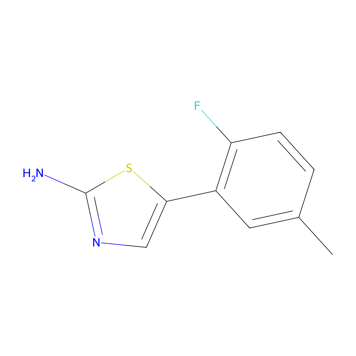 5-(2-Fluoro-5-methylphenyl)thiazol-2-amine molecular structure, CAS 1183092-73-0