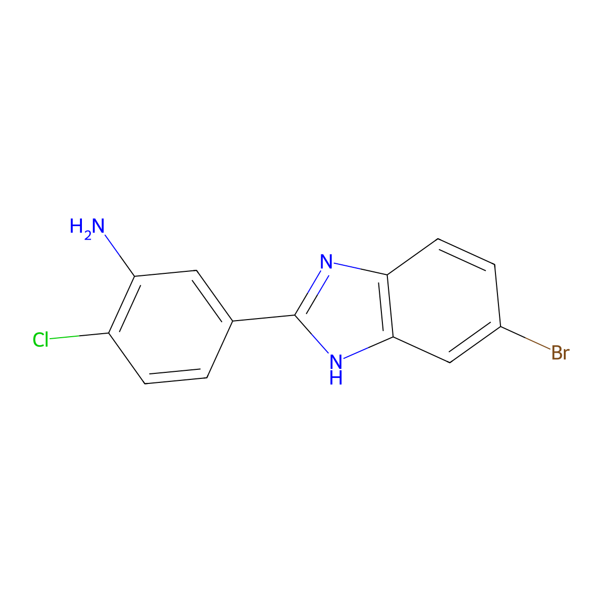 5-(6-bromo-1H-1,3-benzodiazol-2-yl)-2-chloroaniline molecular structure, CAS 1183092-85-4