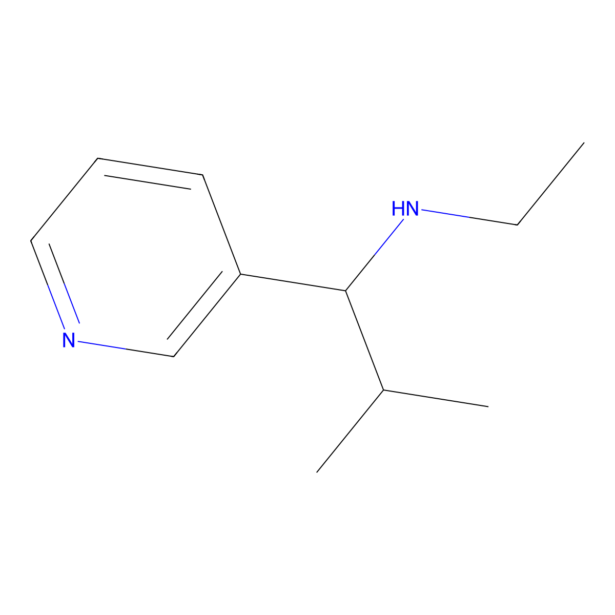 Ethyl[2-methyl-1-(pyridin-3-yl)propyl]amine molecular structure, CAS 1183098-99-8