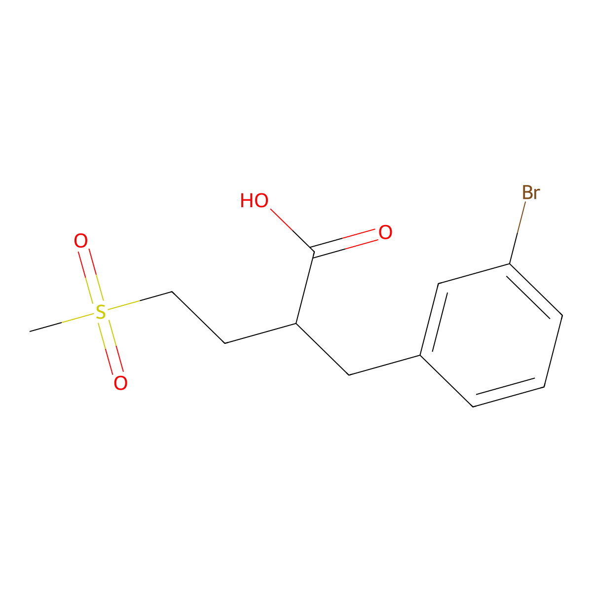 2-[(3-Bromophenyl)methyl]-4-methanesulfonylbutanoic acid molecular structure, CAS 1183099-58-2