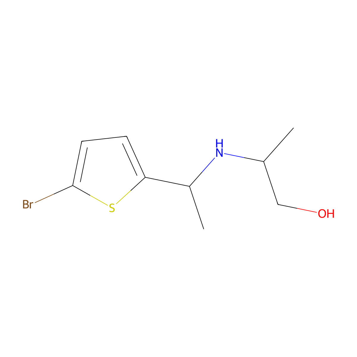 2-{[1-(5-Bromothiophen-2-yl)ethyl]amino}propan-1-ol molecular structure, CAS 1183100-55-1