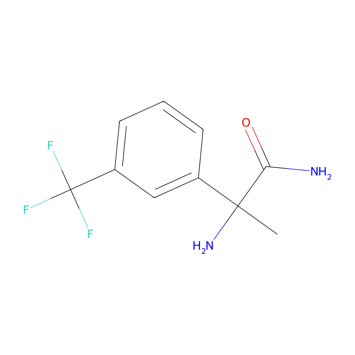 2-Amino-2-[3-(trifluoromethyl)phenyl]propanamide molecular structure, CAS 1183104-54-2