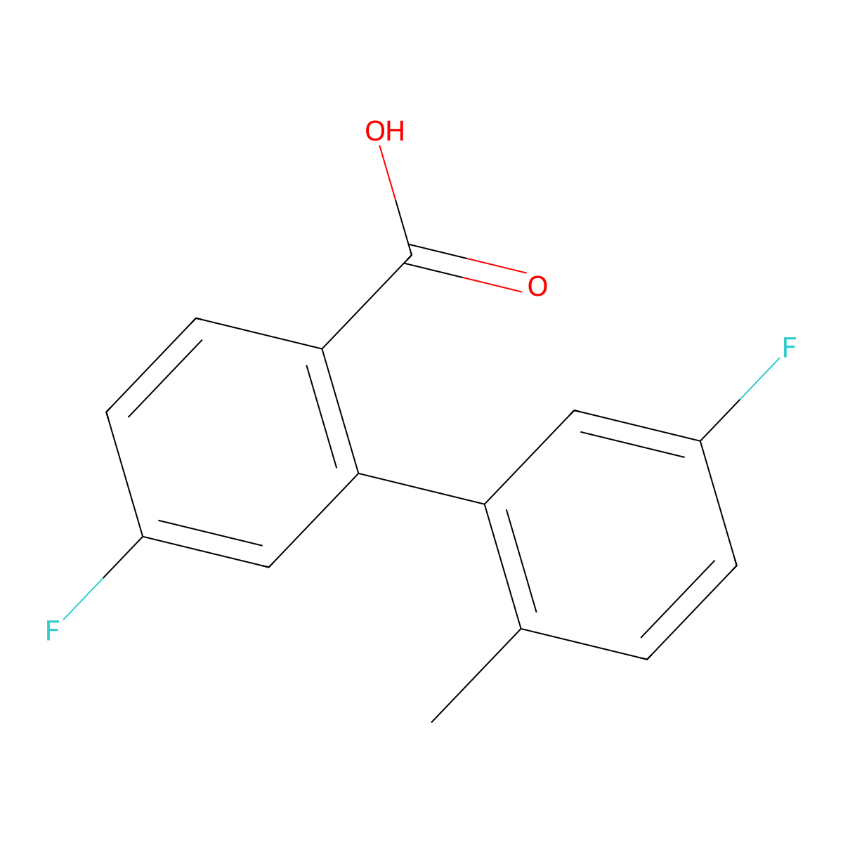 4-Fluoro-2-(5-fluoro-2-methylphenyl)benzoic acid molecular structure, CAS 1183105-92-1