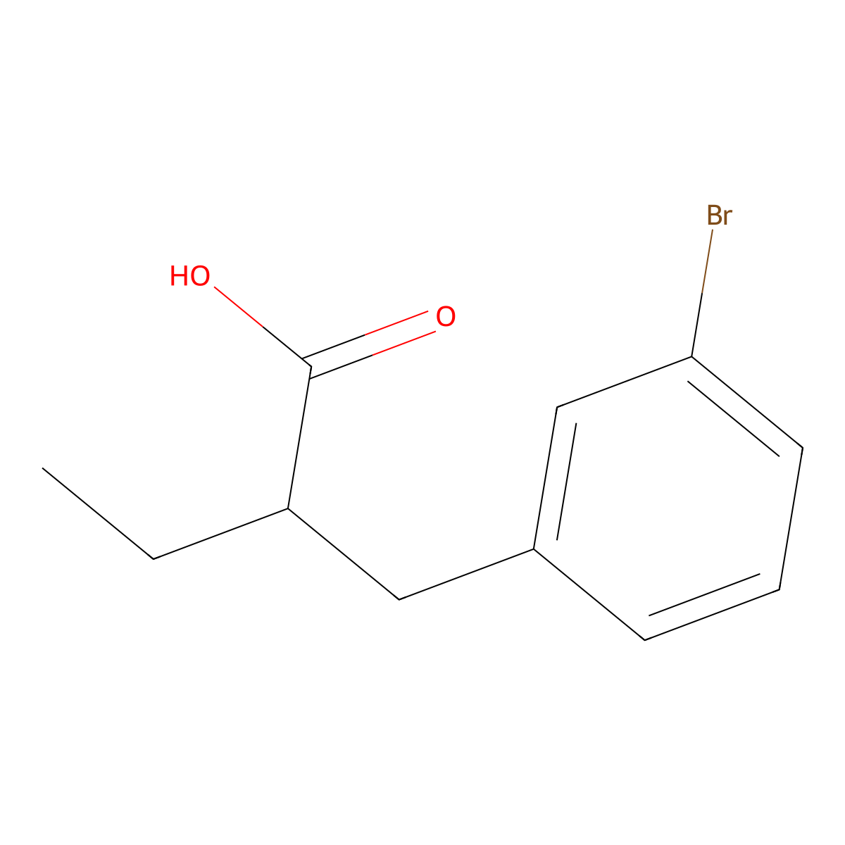2-[(3-Bromophenyl)methyl]butanoic acid molecular structure, CAS 1183114-86-4