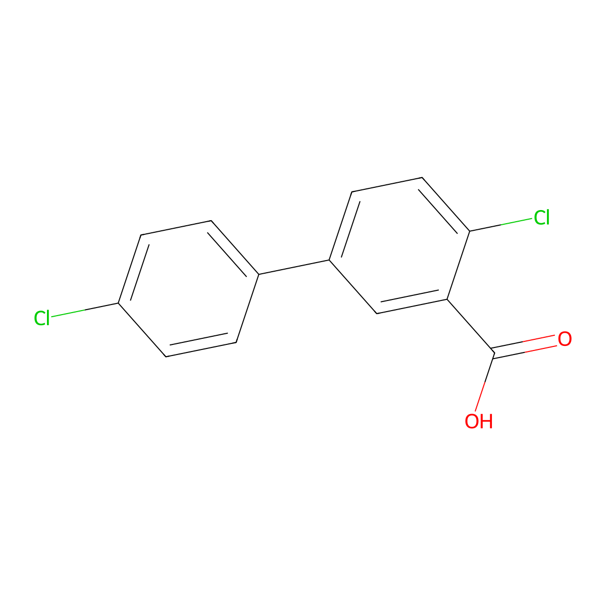 2-Chloro-5-(4-chlorophenyl)benzoic acid molecular structure, CAS 1183115-17-4