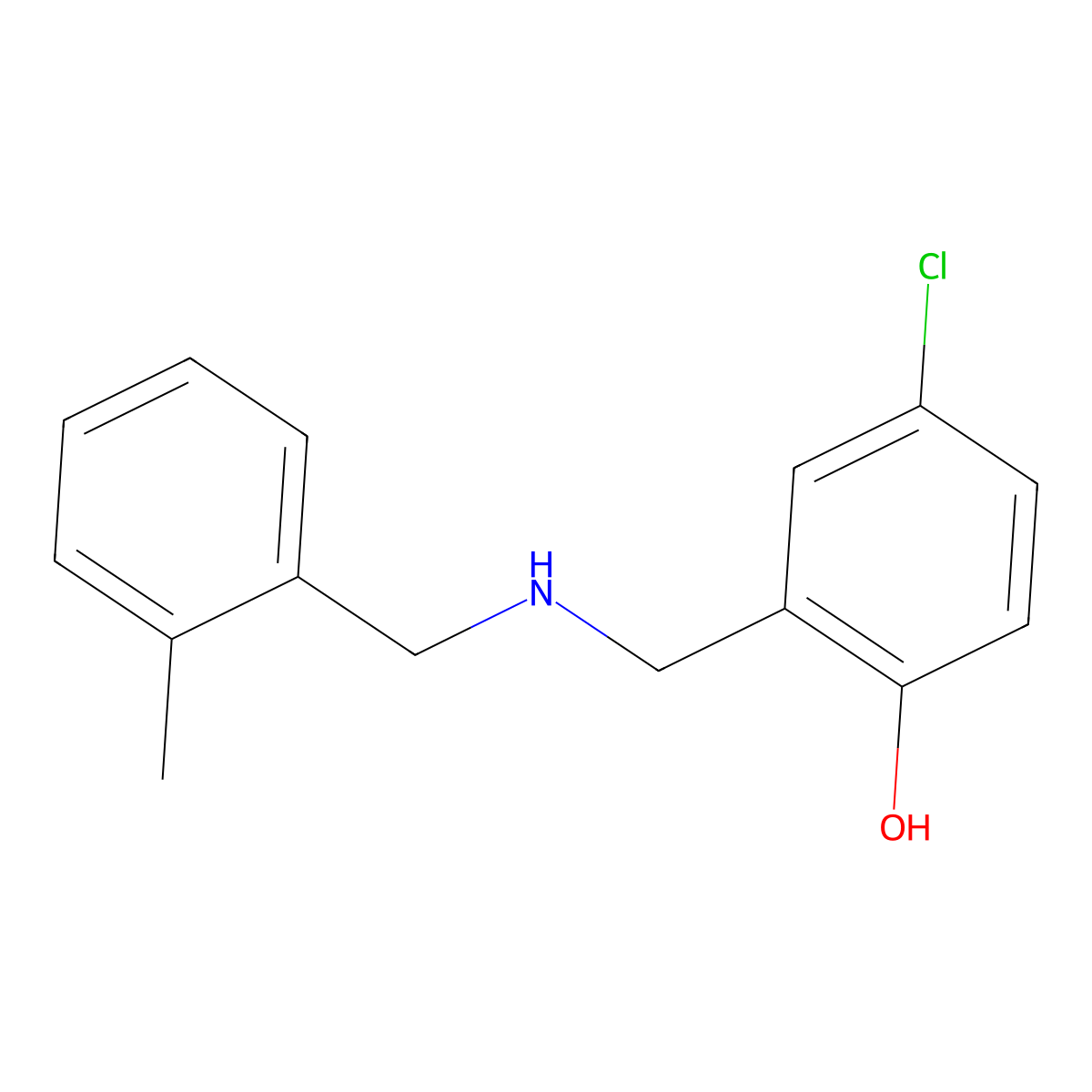 4-Chloro-2-{[(2-methylbenzyl)amino]methyl}phenol molecular structure, CAS 1183115-88-9
