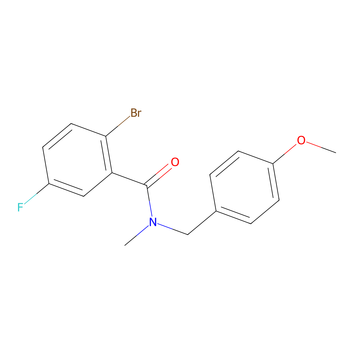 2-bromo-5-fluoro-N-[(4-methoxyphenyl)methyl]-N-methylbenzamide molecular structure, CAS 1183118-12-8