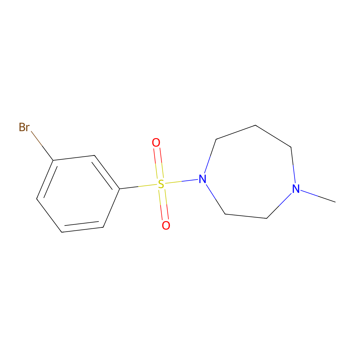 1-[(3-Bromobenzene)sulfonyl]-4-methylhomopiperazine molecular structure, CAS 1183118-31-1