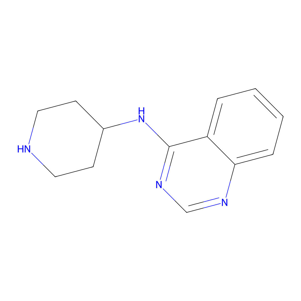 N-(Piperidin-4-yl)quinazolin-4-amine molecular structure, CAS 1183120-04-8