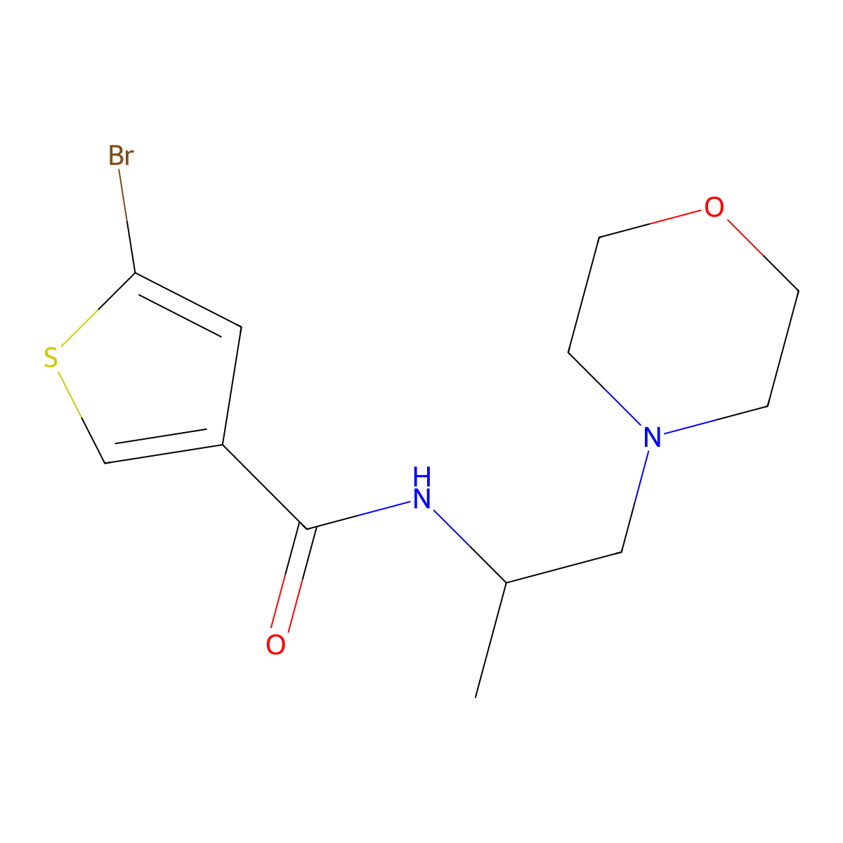 5-Bromo-N-(1-morpholinopropan-2-yl)thiophene-3-carboxamide molecular structure, CAS 1183120-15-1