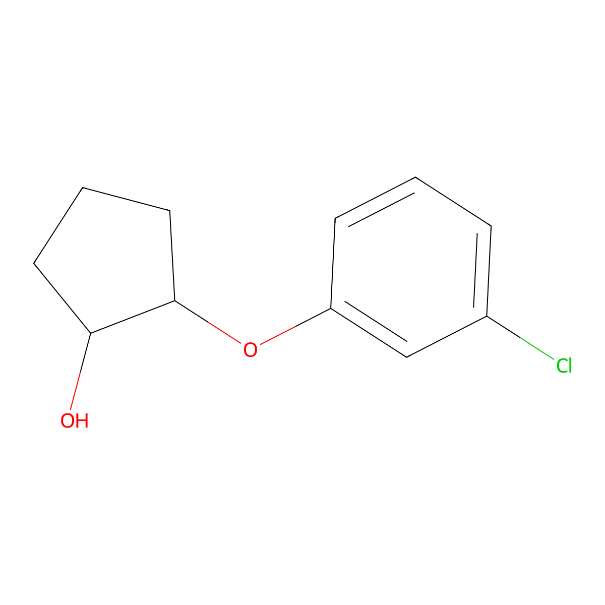 2-(3-Chlorophenoxy)cyclopentan-1-ol molecular structure, CAS 1183120-42-4