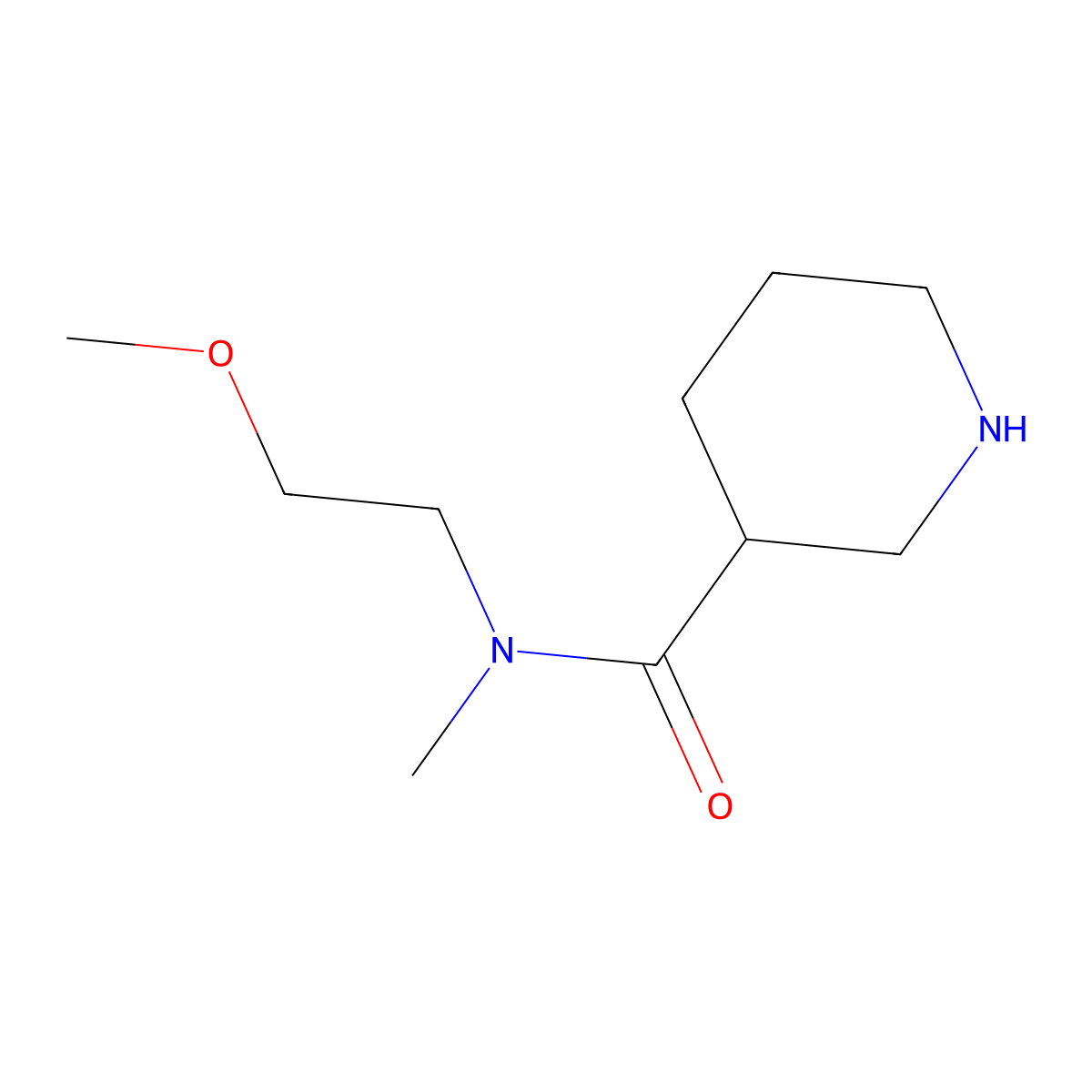 N-(2-methoxyethyl)-N-methylpiperidine-3-carboxamide molecular structure, CAS 1183121-32-5
